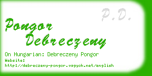 pongor debreczeny business card